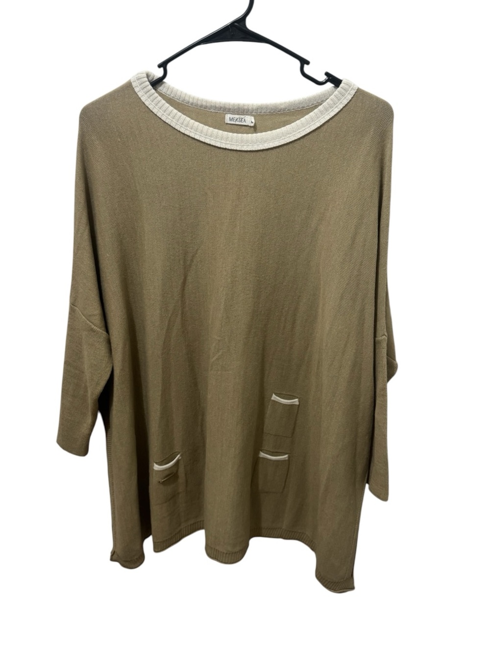 Mersea Catalina Crew Neck Sweater Tan One Size